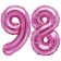 Mini-Folienballons Zahl 98 in Pink zur Befüllung mit Luft