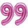 Mini-Folienballons Zahl 99 in Pink zur Befüllung mit Luft