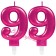 Zahl 99 Kerzen mit edlem Metallicglanz in Pink