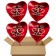 Dekoration Rubinhochzeit, 4 rote Herzluftballons 40 Hahre verheiratet
