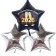 Silvester Bouquet bestehend aus 3 Sternballons in Silber und Schwarz ohne Helium, 2026 Feuerwerk