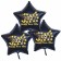 Silvester Bouquet bestehend aus 3 Sternballons in Schwarz mit Helium, 2027, Happy New Year