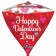 Happy Valentines Day, Luftballon aus Folie, diamondz inklusive Helium