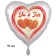 Du und Ich. Herzluftballon aus Folie, 70 cm, satinweiss