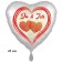 Du und Ich. Herzluftballon aus Folie, 45 cm, satinweiss