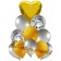 11 Stück Luftballons Golden Heart mit Helium-Einwegflasche