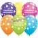 12 Stück bunte Herzlichen Glückwunsch Luftballons mit Helium-Einwegflasche
