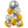 11 Stück Luftballons Silver Circle mit Helium-Einwegflasche
