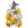 11 Stück Luftballons Silver Star mit Helium-Einwegflasche