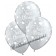 12 Stück silberne metallic Luftballons Just Married mit Helium-Einwegflasche