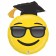Emoji Grad, großer Luftballon aus Folie mit Doktorhut