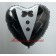 Hochzeitsluftballon aus Folie, Folienballon Herz, Braeutigam, ohne Helium