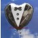 Luftballon aus Folie, Folienballon Herz, Braeutigam, ohne Helium