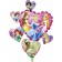 Princess Hearts Luftballon, grosser Ballon mit den Prinzessinnen, Herzen, Clusterballon