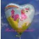 Folienballon Herz Einhorn, ohne Helium-Ballongas