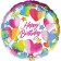 Folienballon Happy Birthday zum Geburtstag mit Herzen und Sternen
