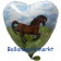Folienballon, Herz, Pony Inklusive Helium-Ballongas