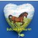 Herzluftballon aus Folie mit Pony, ohne Helium