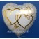 Herzluftballon mit Helium, verschlungene Herzen, Gold