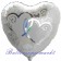 Luftballon aus Folie, Folienballon Herz, Verschlungene Herzen, silber