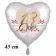 18 Jahre Herzluftballon aus Folie zum 18. Geburtstag, 43 cm, satinweiß, mit Ballongas-Helium