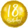 Luftballon aus Folie Zahl 18 Gold, zum 18. Geburtstag, inklusive Helium