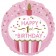 Luftballon Happy 1st Birthday Girl Cupcake, holografisch ohne Helium
