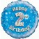 Luftballon aus Folie zum 2. Geburtstag, Happy 2nd Birthday Blue