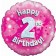Luftballon aus Folie zum 2. Geburtstag, rosa Rundballon, Mädchen, Zahl 2, inklusive Ballongas
