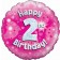 Luftballon aus Folie zum 2. Geburtstag, rosa Rundballon, Mädchen, Zahl 2, inklusive Ballongas