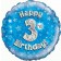 Luftballon aus Folie zum 3. Geburtstag, Happy 3rd Birthday Blue