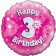 Luftballon aus Folie zum 3. Geburtstag, rosa Rundballon, Mädchen, Zahl 3, inklusive Ballongas