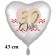 30 Jahre Herzluftballon aus Folie zum 30. Geburtstag, 43 cm, satinweiß, mit Ballongas-Helium