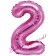 Mini-Folienballon Zahl 1 in Pink zur Befüllung mit Luft