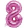 Mini-Folienballon Zahl 8 in Pink zur Befüllung mit Luft