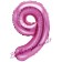 Mini-Folienballon Zahl 9 in Pink zur Befüllung mit Luft