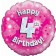 Luftballon aus Folie zum 4. Geburtstag, Happy 4th Birthday Pink