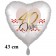 40 Jahre Herzluftballon aus Folie zum 40. Geburtstag, 43 cm, satinweiß, mit Ballongas-Helium