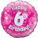 Luftballon aus Folie zum 6. Geburtstag, Happy 6th Birthday Pink