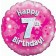 Luftballon aus Folie zum 7. Geburtstag, rosa Rundballon, Mädchen, Zahl 7, inklusive Ballongas