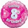 Luftballon aus Folie zum 8. Geburtstag, Happy 8th Birthday Pink