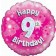 Luftballon aus Folie zum 9. Geburtstag, Happy 9th Birthday Pink
