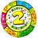 Luftballon aus Folie zum 2. Geburtstag, Animaloon Happy Birthday 2, ohne Ballongas