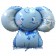 Folienballon Baby-Elefant ,Baby Boy ohne Helium