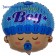 Baby Boy Head, Folienballon inklusive Helium