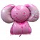 Folienballon Baby Girl Baby-Elefant, inklusive Helium