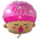 Baby Girl Head, Folienballon inklusive Helium