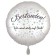 Bestanden! Wir sind stolz auf Dich! - Folienballon Weiß, Satin de Luxe, 43 cm mit Helium