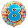Luftballon aus Folie zum 8. Geburtstag, Birthday Blocks 8, inklusive Ballongas
