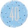 Luftballon zum 40. Geburtstag, Blue & Silver Glitz Birthday 40, ohne Helium-Ballongas